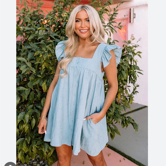 Bubbly Personality Shift Dress in Airy Blue - Picture 2 of 9